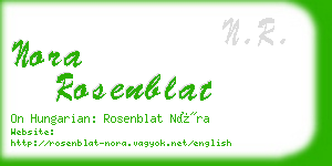 nora rosenblat business card